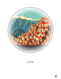 Affiche La Paz – Poster illustration vintage – La Paz | Gravura – Fond clair