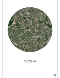 Waterloo Satellite View Poster 5km Color | Gravura – Light background 2
