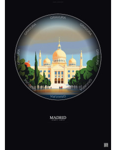 Affiche Madrid – Poster illustration vintage – Madrid | Gravura – Fond foncé