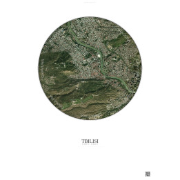 Tbilisi Satellite View Poster 2.5km Color | Gravura – Light background