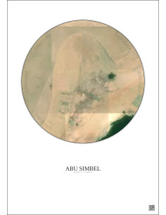 Affiche Abu Simbel – Poster vue satellite 0.1km Couleur | Gravura – Fond clair 2