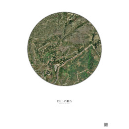 Delphes Satellite View Poster 0.5km Color | Gravura – Light background