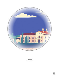 Lyon Vintage Travel Poster – Museum Of Fine Arts Of Lyon | Gravura – Light background
