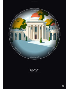 Nancy Vintage Travel Poster – Museum Of Fine Arts Of Nancy | Gravura – Dark background