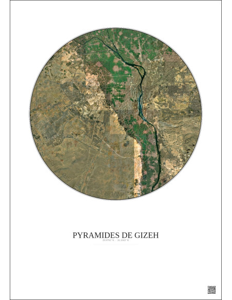 Pyramides De Gizeh Satellite View Poster 30km Color | Gravura – Light background