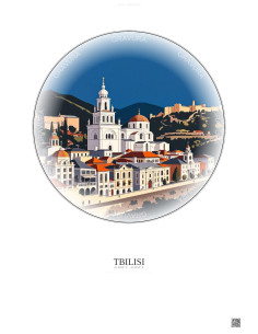Affiche Tbilisi – Poster illustration vintage – Tbilisi | Gravura – Fond clair