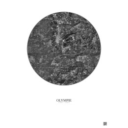 Olympie Satellite View Poster 2.5km B&W | Gravura – Light background