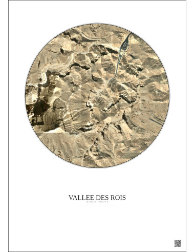 Vallee Des Rois Satellite View Poster 1km Color | Gravura – Light background