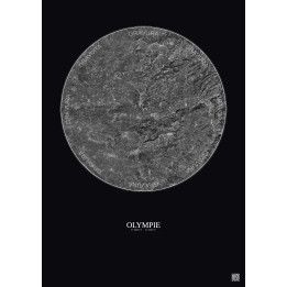 Olympie Satellite View Poster 10km B&W | Gravura – Dark background