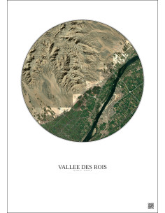 Vallee Des Rois Satellite View Poster 10km Color | Gravura – Light background 2
