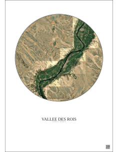 Vallee Des Rois Satellite View Poster 30km Color | Gravura – Light background 2