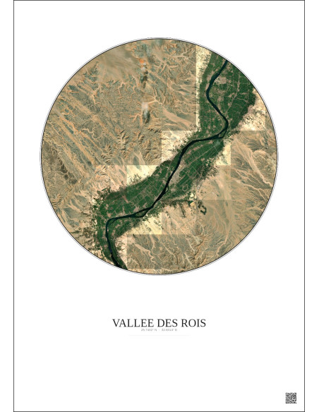 Vallee Des Rois Satellite View Poster 30km Color | Gravura – Light background