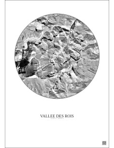 Vallee Des Rois Satellite View Poster 1km B&W | Gravura – Light background 2