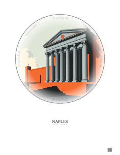 Naples Vintage Travel Poster – Museo Archeologico Nazionale Di Napoli | Gravura – Light background