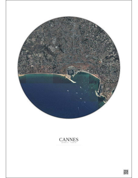 Cannes Satellite View Poster 2.5km Color | Gravura – Light background