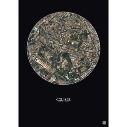 Affiche Colisee – Poster vue satellite 1km Couleur | Gravura – Fond foncé