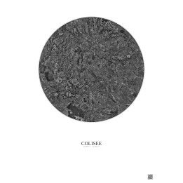 Colisee Satellite View Poster 20km B&W | Gravura – Light background