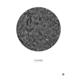 Colisee Satellite View Poster 10km B&W | Gravura – Light background