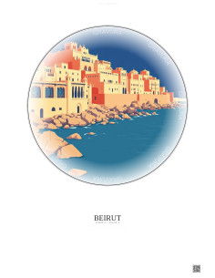 Affiche Beirut – Poster illustration vintage – Beirut | Gravura – Fond clair