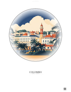 Affiche Colombo – Poster illustration vintage – Colombo | Gravura – Fond clair