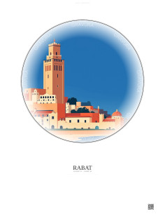 Affiche Rabat – Poster illustration vintage – Rabat | Gravura – Fond clair