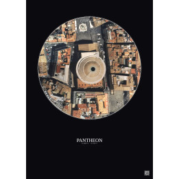 Pantheon Satellite View Poster 0.1km Color | Gravura – Dark background