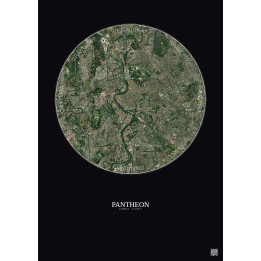 Pantheon Satellite View Poster 5km Color | Gravura – Dark background