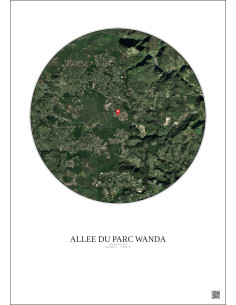 Roquefort Les Pins Satellite View Poster 5km Color | Gravura – Light background 2
