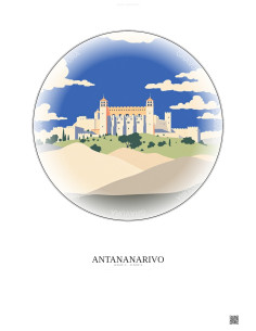 Antananarivo Vintage Travel Poster – Rova Of Antananarivo | Gravura – Light background