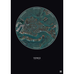 Affiche Venice – Poster vue satellite 2.5km Couleur | Gravura – Fond foncé