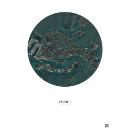 Venice Satellite View Poster 2.5km Color | Gravura – Light background