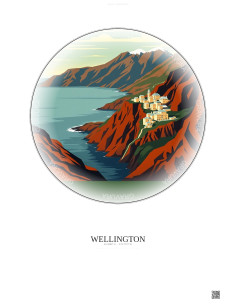 Affiche Wellington – Poster illustration vintage – Wellington | Gravura – Fond clair