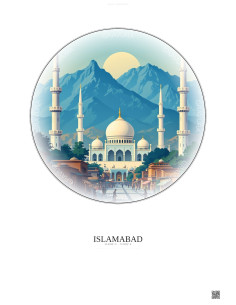Islamabad Vintage Travel Poster – Islamabad | Gravura – Light background