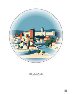 Affiche Belgrade – Poster illustration vintage – Belgrade | Gravura – Fond clair