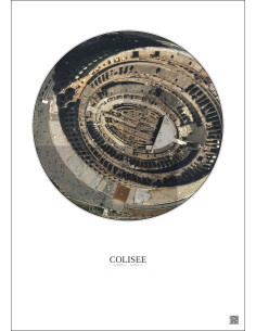 Affiche Colisee – Poster vue satellite 0.1km Couleur | Gravura – Fond clair 2
