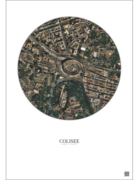 Colisee Satellite View Poster 0.5km Color | Gravura – Light background
