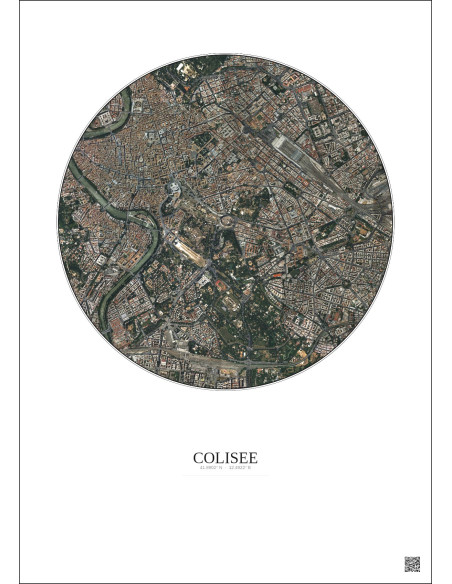 Colisee Satellite View Poster 2.5km Color | Gravura – Light background