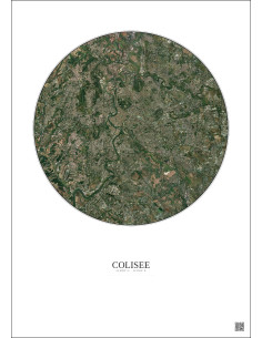 Affiche Colisee – Poster vue satellite 10km Couleur | Gravura – Fond clair 2