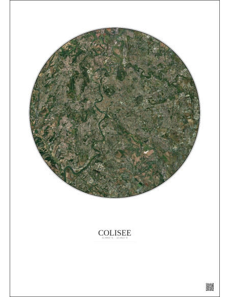 Colisee Satellite View Poster 10km Color | Gravura – Light background