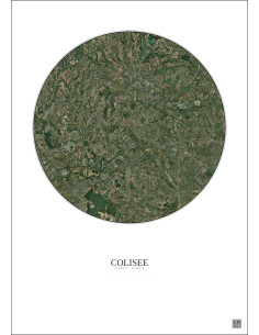 Affiche Colisee – Poster vue satellite 20km Couleur | Gravura – Fond clair 2