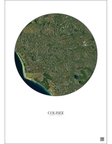 Colisee Satellite View Poster 30km Color | Gravura – Light background