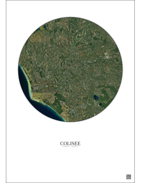 Colisee Satellite View Poster 30km Color | Gravura – Light background