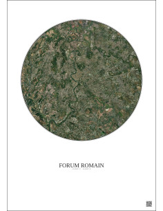 Affiche Forum Romain – Poster vue satellite 10km Couleur | Gravura – Fond clair 2