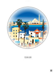 Dakar Vintage Travel Poster – Dakar | Gravura – Light background
