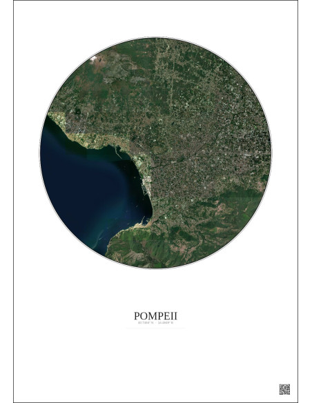 Pompeii Satellite View Poster 10km Color | Gravura – Light background