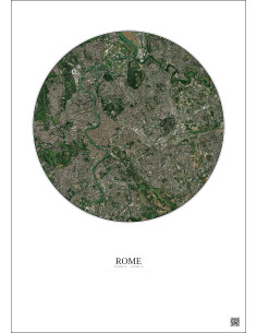 Rome Satellite View Poster 6km Color | Gravura – Light background 2