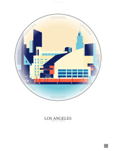 Affiche Los Angeles – Poster illustration vintage – Crypto Com Arena | Gravura – Fond clair