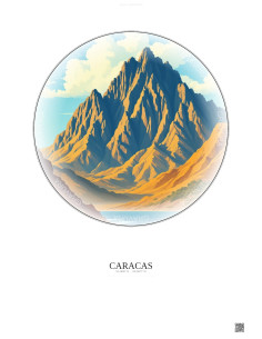Affiche Caracas – Poster illustration vintage – Waraira Repano National Park | Gravura – Fond clair