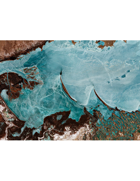 Lake Balkhash — Satellite Photography Poster · Gravura