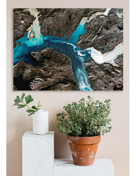 Glaciers du Groenland — Poster Satellitaire · Gravura